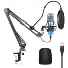 Neewer USB Microphone Kit 192KHZ 24BIT Plug & Play Computer Cardioid Condenser Microphone with Professional Sound Chipset - Blue