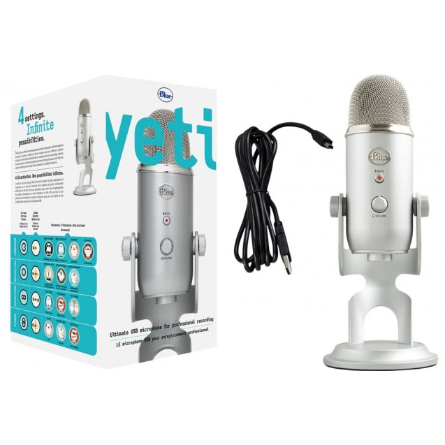 Blue Yeti BLACKOUT- USB Microphone - Streaming, Podcasting, Vocal  Recording, Compatible with iMac, Laptop, Desktop Computer - White