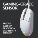 Logitech G203 LIGHTSYNC 6 Buttons Gaming Mouse - White