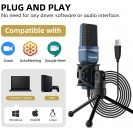 TONOR USB Condenser Microphone Mic with Tripod Stand & Pop Filter for Streaming, Podcasting, Vocal Recording, Compatible with iMac, Laptop, Desktop Computer