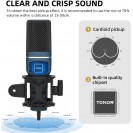 TONOR USB Condenser Microphone Mic with Tripod Stand & Pop Filter for Streaming, Podcasting, Vocal Recording, Compatible with iMac, Laptop, Desktop Computer